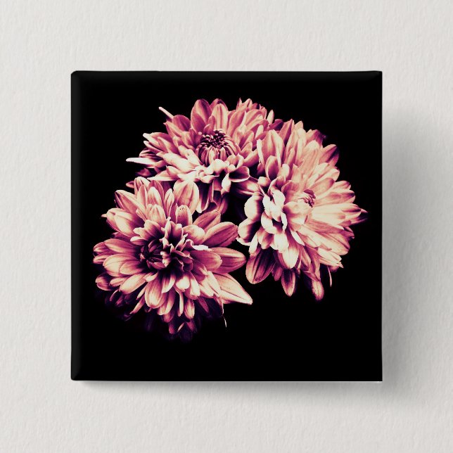 Flowers 2 Inch Square Button (Front)