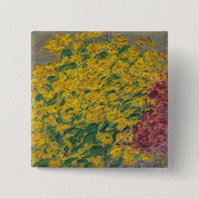 Flowers 2 Inch Square Button (Front)