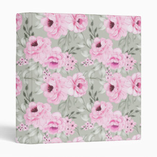 Flowers 3 Ring Binder