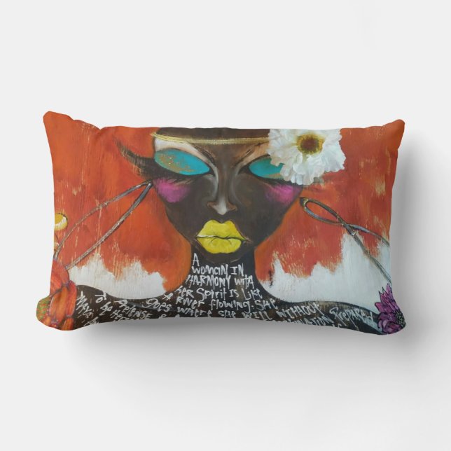 FLOWERS 4 MAYA Lumbar Pillow 13" x 21" (Front)