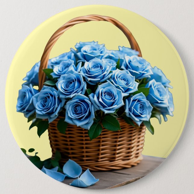 Flowers  6 inch round button (Front)