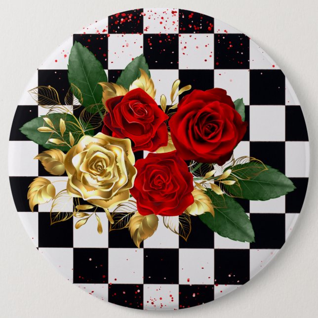 flowers 6 inch round button (Front)