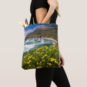 Flowers Above Sand Dollar Beach Tote Bag
