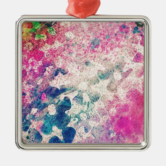 Flowers Abstract Metal Ornament (Front)