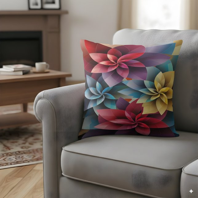 Flowers abstract throw pillow (Creator Uploaded)