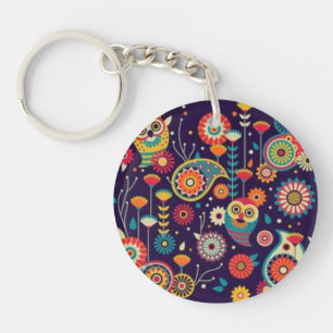 flowers acrylic keychain