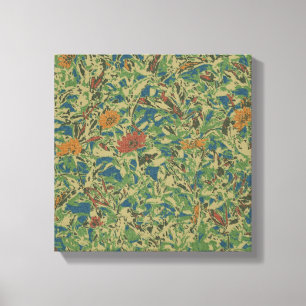 Flowers against leaf camouflage pattern canvas print