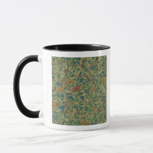 Flowers against leaf camouflage pattern mug