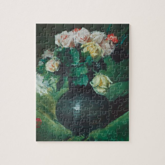 Flowers (aka Roses) by William Merritt Chase Jigsaw Puzzle (Vertical)