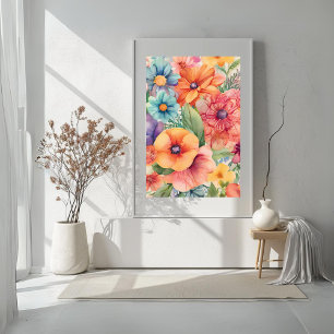 Flowers All Over Watercolor - Jasmine Photo Print