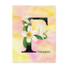 Flowers Alphabet with Watercolor Background