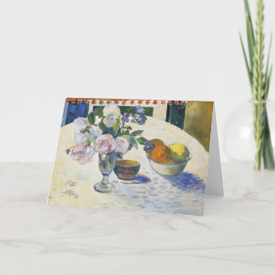 Flowers and a Bowl of Fruit Paul Gauguin Card