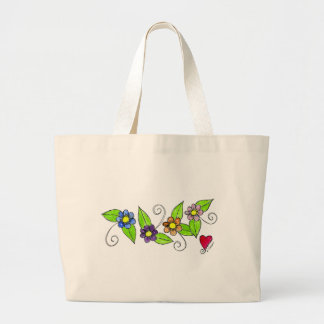 Flowers and a Heart Large Tote Bag
