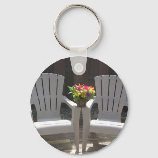 Flowers and Adirondack Chairs Keychain