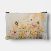 Flowers and Bees Accessory Pouch