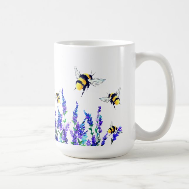 Flowers and Bees Coffee Mug (Right)