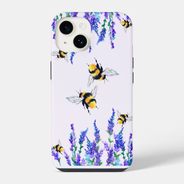 Flowers and Bees Flying iPhone Case Gift (Back)