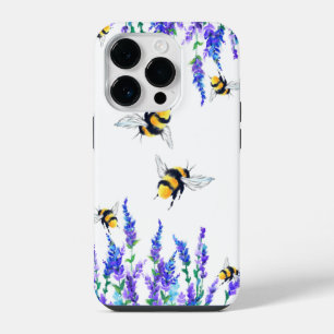 Flowers and Bees Flying iPhone Case Spring
