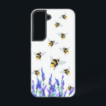 Flowers and Bees Flying Samsung Galaxy Case<br><div class="desc">Beautiful Spring Flowers and Bees Flying - Drawing Nature Sweet Honey Bee - Choose / Add Your Favourite Text / Colour - Make Your Unique Gift - Resize and move or remove and add elements / image with customization tool ! - Drawing and Design by MIGNED. You can also transfer...</div>