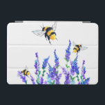 Flowers and Bees iPad Air Cover<br><div class="desc">iPad Covers with Beautiful Spring Flowers and Bees Flying - Drawing Nature Sweet Honey Bee - Choose / Add Your Favourite Text / Colour - Make Your Unique iPad Cases Gift - Resize and move or remove and add elements with customization tool ! - Drawing and Design by MIGNED. You...</div>