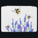 Flowers and Bees iPad Air Cover<br><div class="desc">iPad Covers with Beautiful Spring Flowers and Bees Flying - Drawing Nature Sweet Honey Bee - Choose / Add Your Favourite Text / Colour - Make Your Unique iPad Cases Gift - Resize and move or remove and add elements with customization tool ! - Drawing and Design by MIGNED. You...</div>