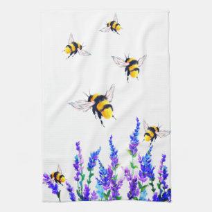 Flowers and Bees Kitchen Towel