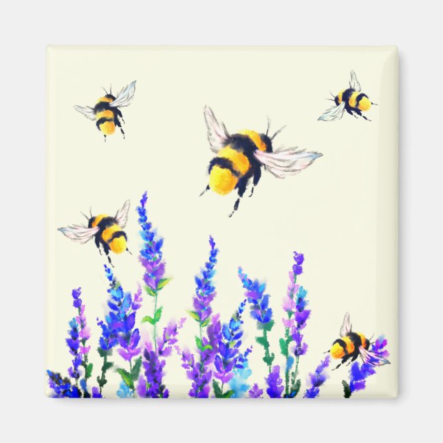Flowers and Bees Magnet Spring (Front)