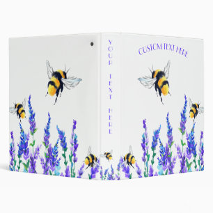 Flowers and Bees Personalized Your Text Binder
