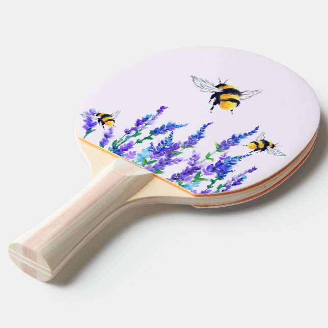 Flowers and Bees Ping Pong Paddle (Front Angle)