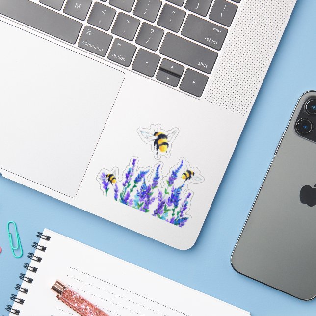 Flowers and Bees Sticker (Laptop w/ iPhone)