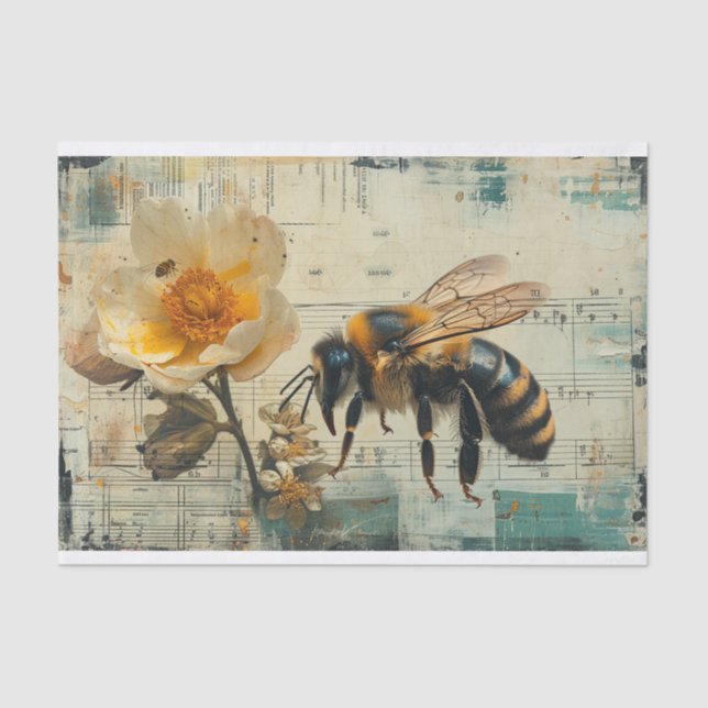 Flowers and Bees  Tissue Paper (Front)