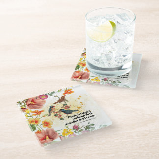 Flowers and Birds Glass Coasters