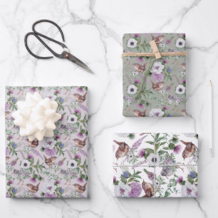 Flowers and Birds Wrapping Paper Sheets