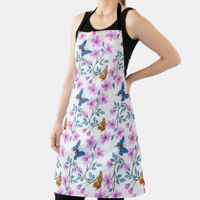 Flowers And Butterflies Apron (Insitu)