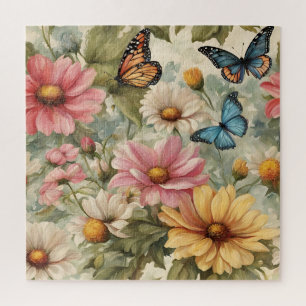 Flowers And Butterflies Art Work Puzzle