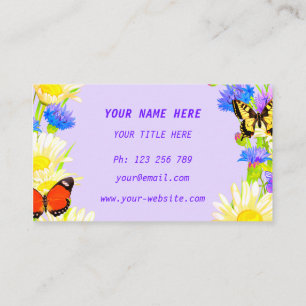 Flowers and Butterflies Business Card