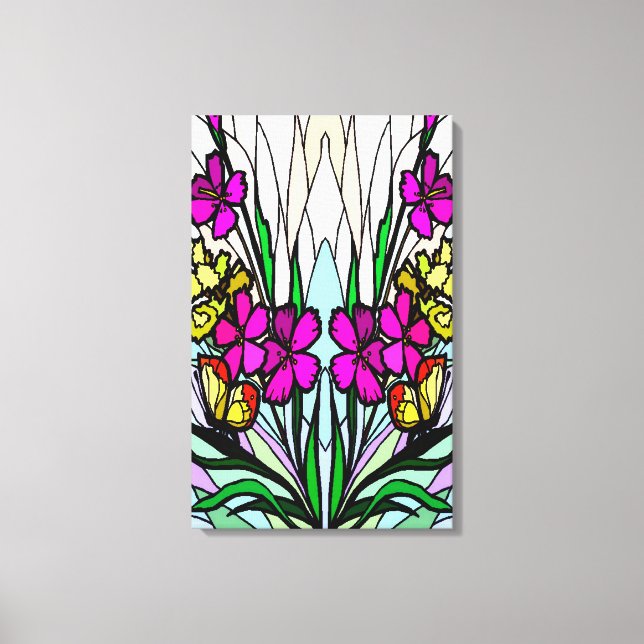 Flowers and Butterflies Canvas Print (Front)