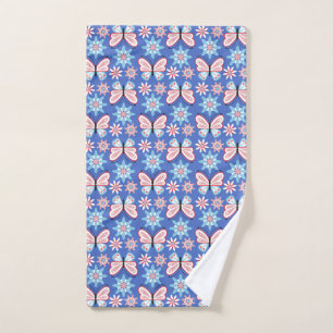 Flowers and butterflies hand towel