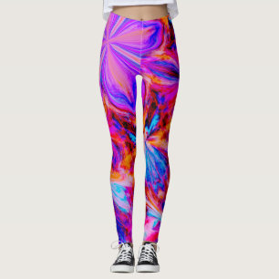 Flowers and Butterflies in Abstract Leggings
