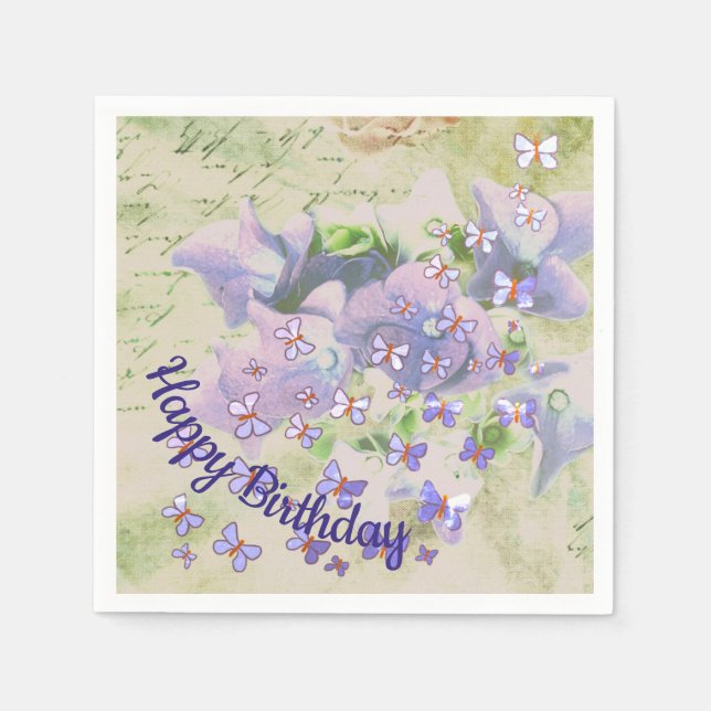 Flowers and butterflies napkin (Front)