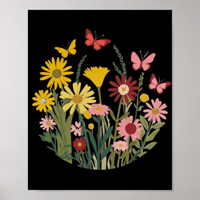 Flowers and butterflies poster (Front)