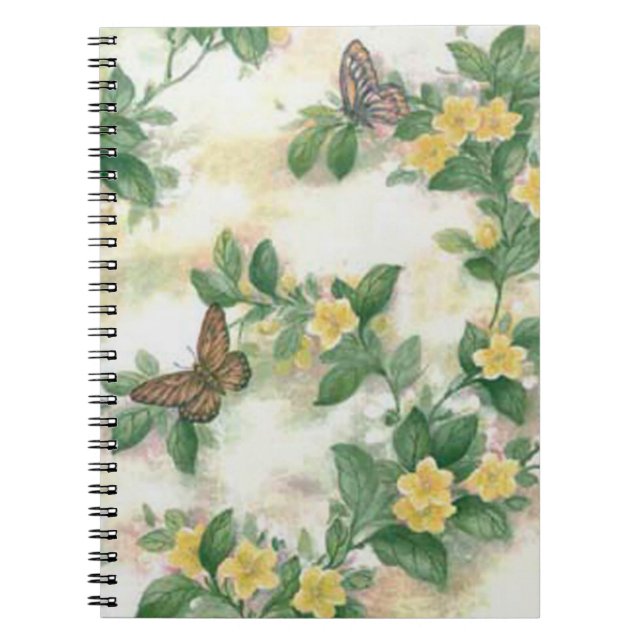 Flowers And Butterflies Spiral Notebook (Front)