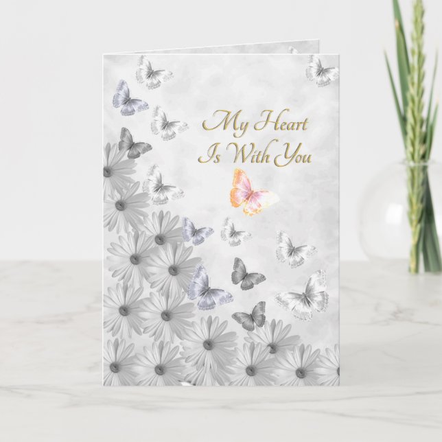 Flowers and Butterflies Sympathy / Condolence Card (Front)