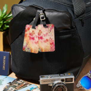 Flowers And Butterflies Watercolour, Luggage Tag