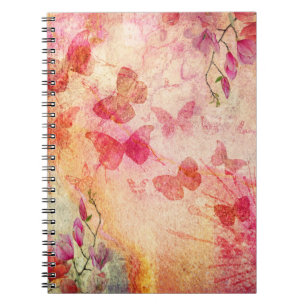 Flowers And Butterflies Watercolour, Notebook