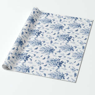 Flowers and butterflies wrapping paper