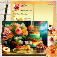 Flowers and Cake Festive Birthday