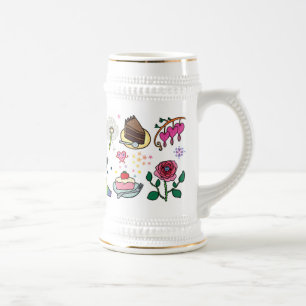 Flowers and cakes mug