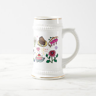 Flowers and cakes mug