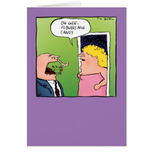 Flowers and Candy Funny Romantic Blank Inside Card